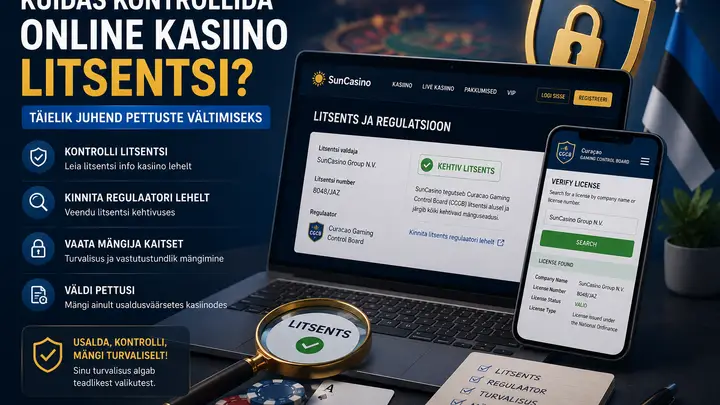 Kuidas kontrollida online kasiino litsentsi? Täielik juhend pettuste vältimiseks