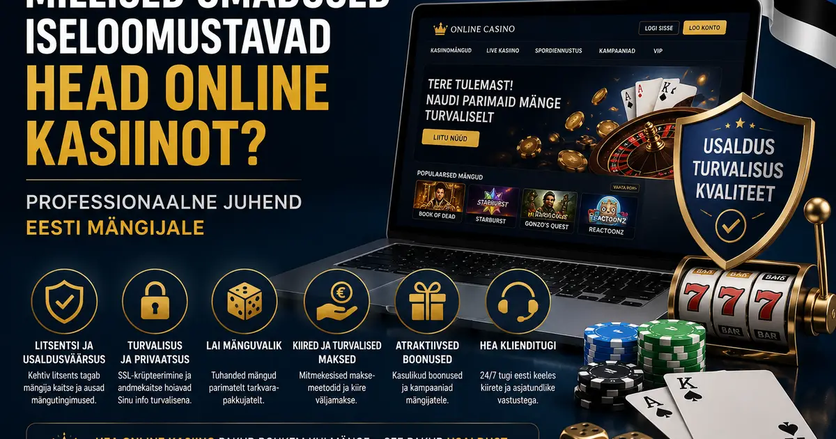 Millised omadused iseloomustavad head online kasiinot? Professionaalne juhend Eesti mängijale